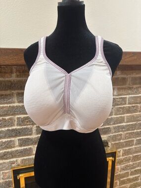 Anita White Bra with Light Pink Trim Wireless Support
